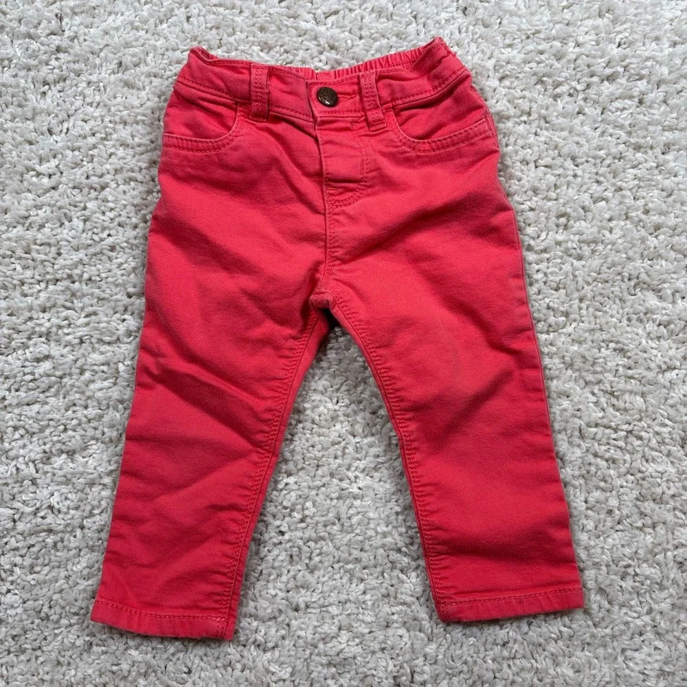 OshKosh B'gosh Toddler Boys Red Slim Fit Twill Pants 18M Stretch Waist